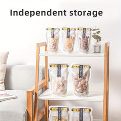10pcs Reusable Mason Jar Zipper Bags Fresh Keeping Container Leakproof Portable