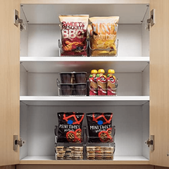 Clear Pantry Storage Bins with Dividers - Kitchen Organizer