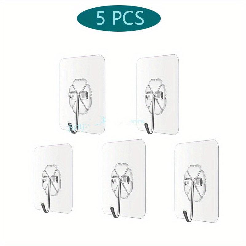 10pcs Transparent Heavy Duty Wall Hooks - Non-marking
