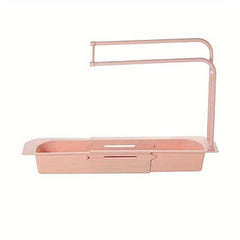 Telescopic Sink Storage Rack with Sponge Soap Holder