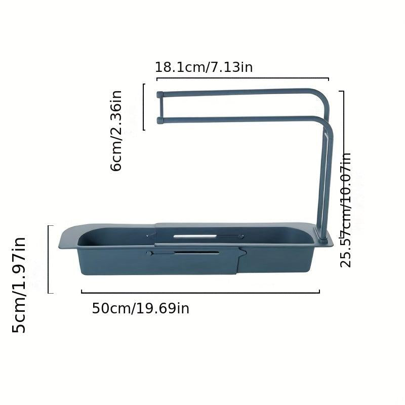 Telescopic Sink Storage Rack with Sponge Soap Holder