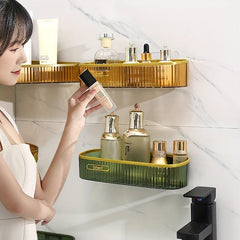 Wall Mount Storage Rack for Toiletries Makeup Seasonings