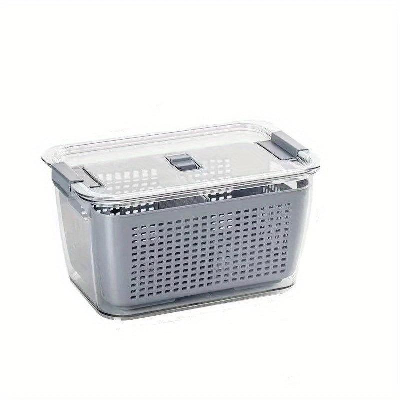 Refrigerator Storage Box Lid Drain Basket Stackable Food Organizer Bins