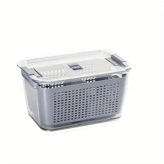 Refrigerator Storage Box Lid Drain Basket Stackable Food Organizer Bins