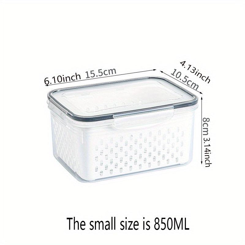 Refrigerator Storage Box Lid Drain Basket Stackable Food Organizer Bins