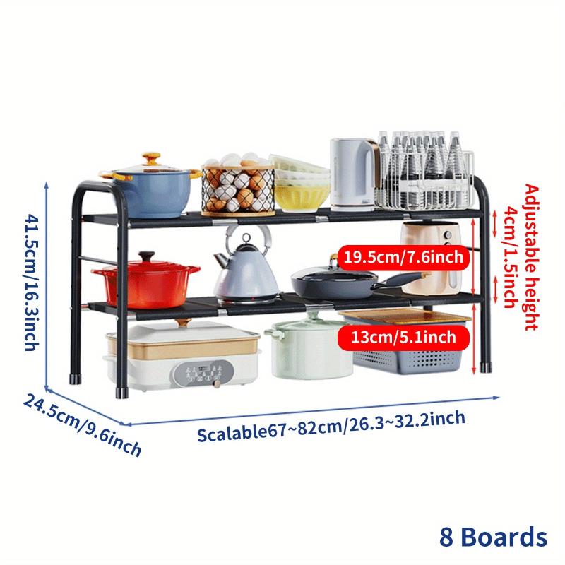 Expandable 2-Tier Under Sink Organizer Shelf Rack with Removable Panels