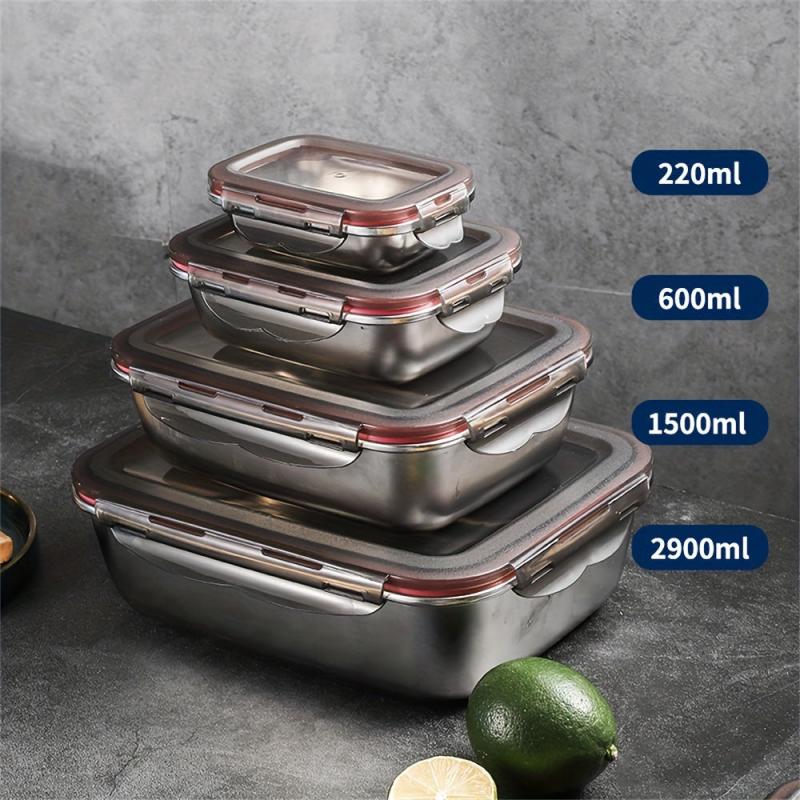 Stainless Steel Square Sealed Lunch Box Refrigerator Crisper