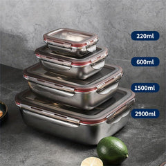Stainless Steel Square Sealed Lunch Box Refrigerator Crisper