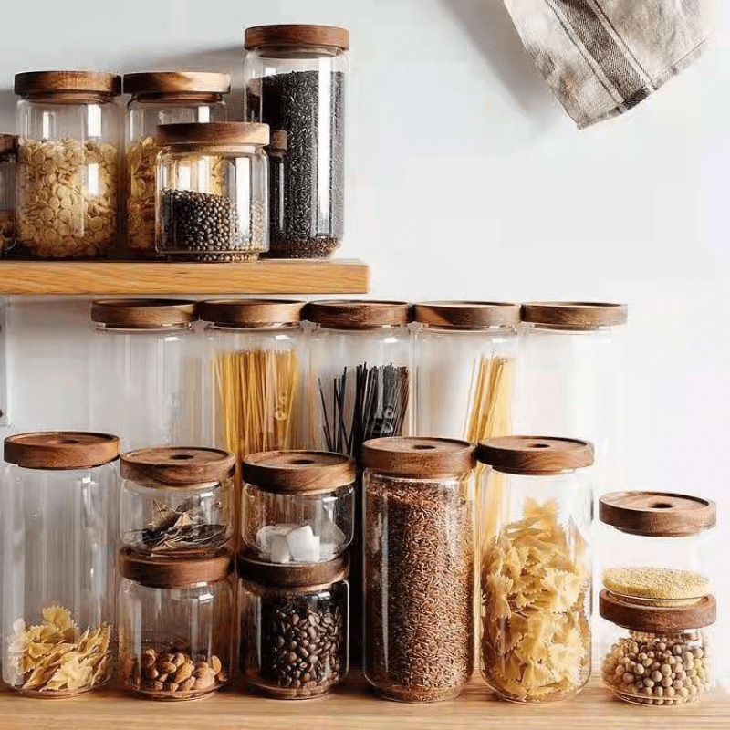 1Pc Food Storage Containers With Lids Candy Jars Transparent Food Jars