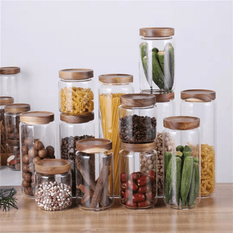 1Pc Food Storage Containers With Lids Candy Jars Transparent Food Jars