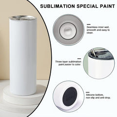 20oz Stainless Steel Tumbler with Lid and Straw