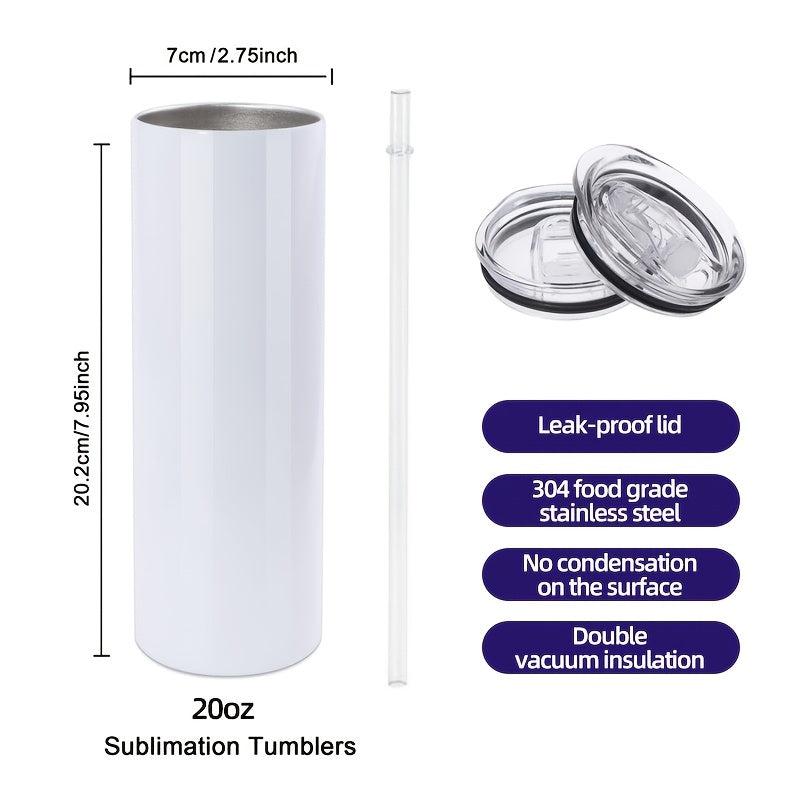 20oz Stainless Steel Tumbler with Lid and Straw