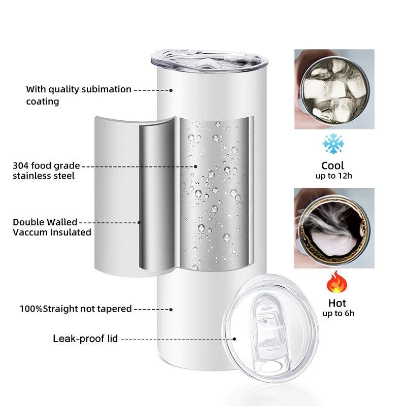 20oz Stainless Steel Tumbler with Lid and Straw