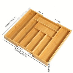 Expandable Bamboo Drawer Organizer for Kitchen