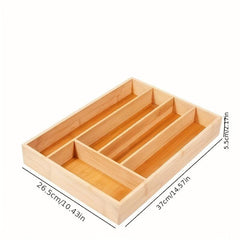Expandable Bamboo Drawer Organizer for Kitchen