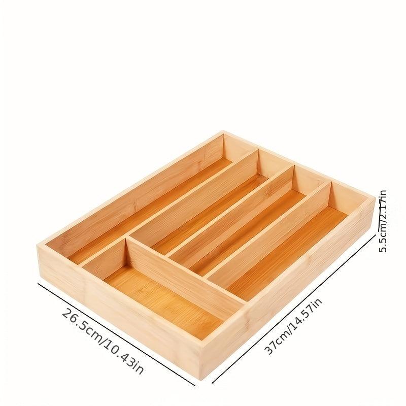 Expandable Bamboo Drawer Organizer for Kitchen
