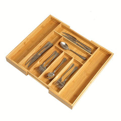 Expandable Bamboo Drawer Organizer for Kitchen