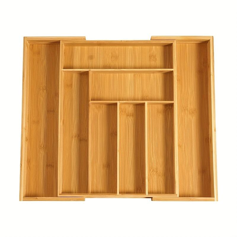 Expandable Bamboo Drawer Organizer for Kitchen