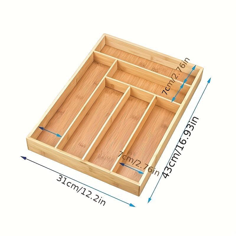 Expandable Bamboo Drawer Organizer for Kitchen
