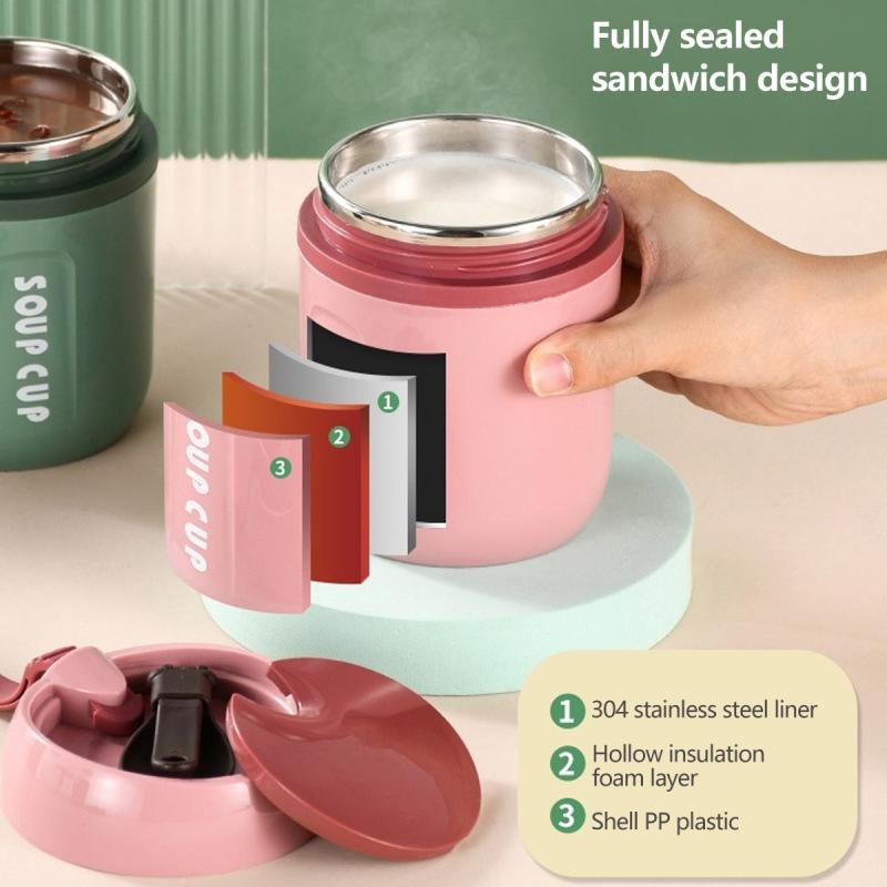 23oz Stainless Steel Lunch Flask w/ Spoon