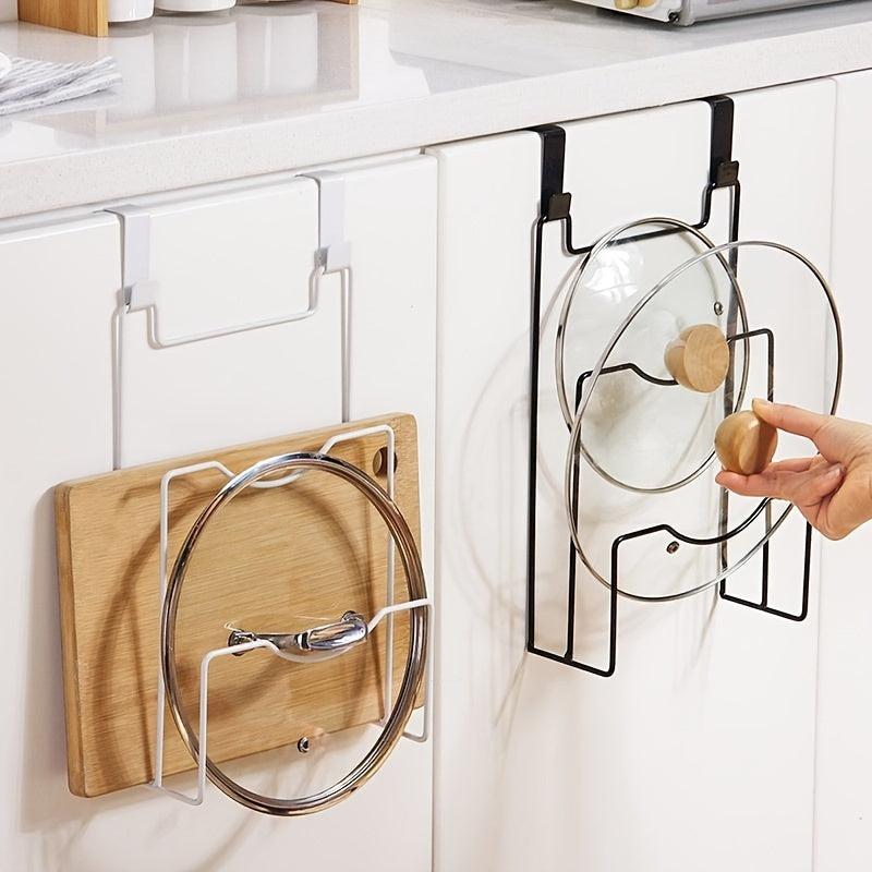 Wall Mounted Pot Lid Cutting Board Holder Kitchen Storage Shelf