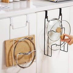 Wall Mounted Pot Lid Cutting Board Holder Kitchen Storage Shelf