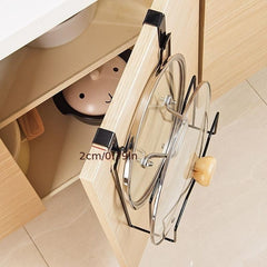 Wall Mounted Pot Lid Cutting Board Holder Kitchen Storage Shelf