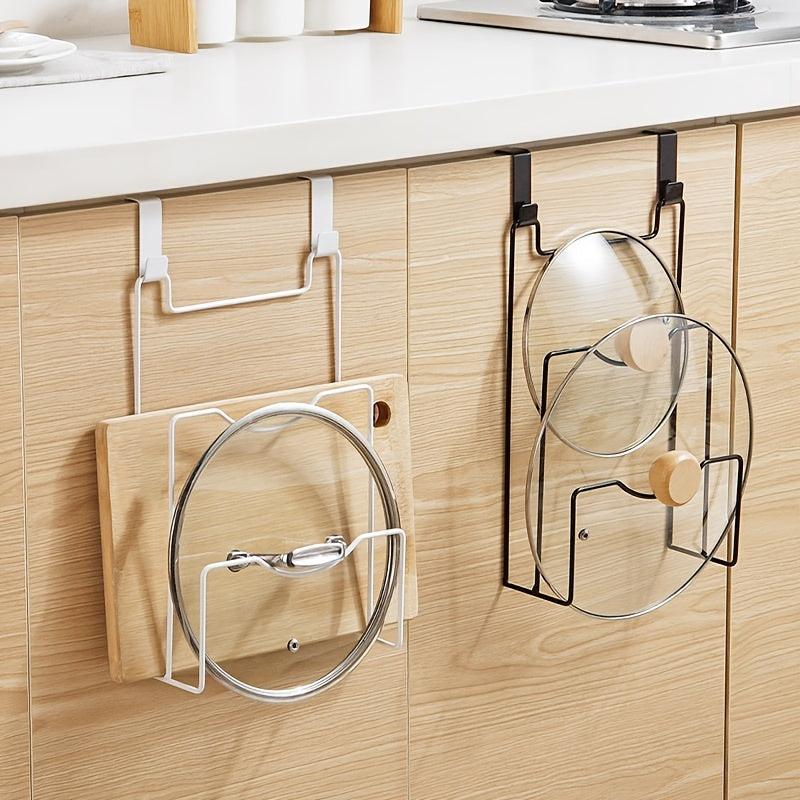 Wall Mounted Pot Lid Cutting Board Holder Kitchen Storage Shelf