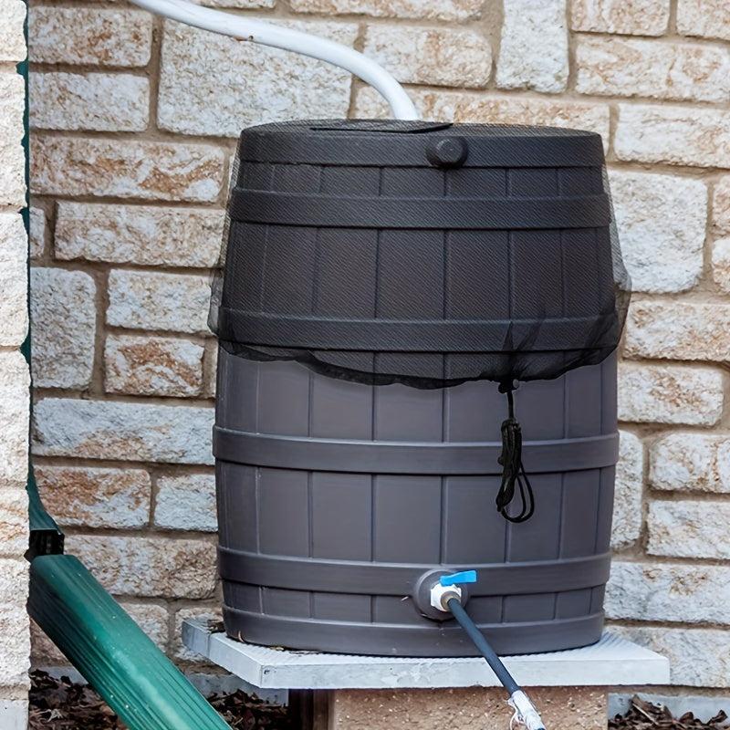 1pc Outdoor Bucket Insect Proof Mesh Cover Barrels Rain Protection