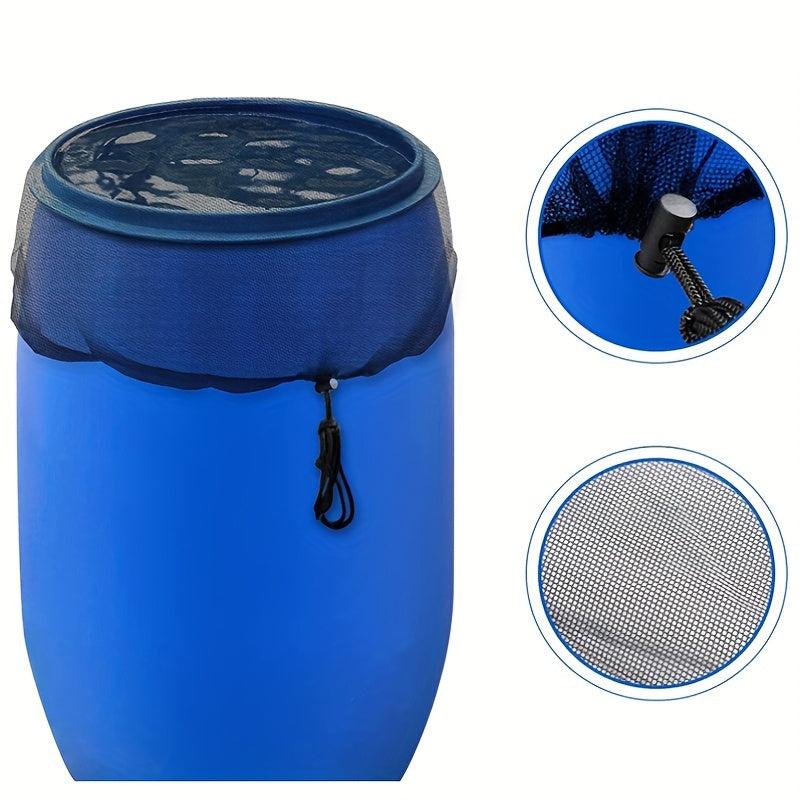 1pc Outdoor Bucket Insect Proof Mesh Cover Barrels Rain Protection