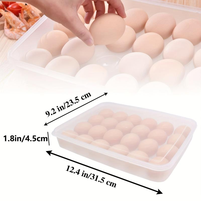 24 Grids Egg Holder With Lid Clear Stackable Plastic Egg Storage Containers