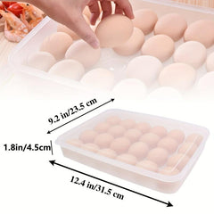 24 Grids Egg Holder With Lid Clear Stackable Plastic Egg Storage Containers