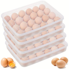 24 Grids Egg Holder With Lid Clear Stackable Plastic Egg Storage Containers