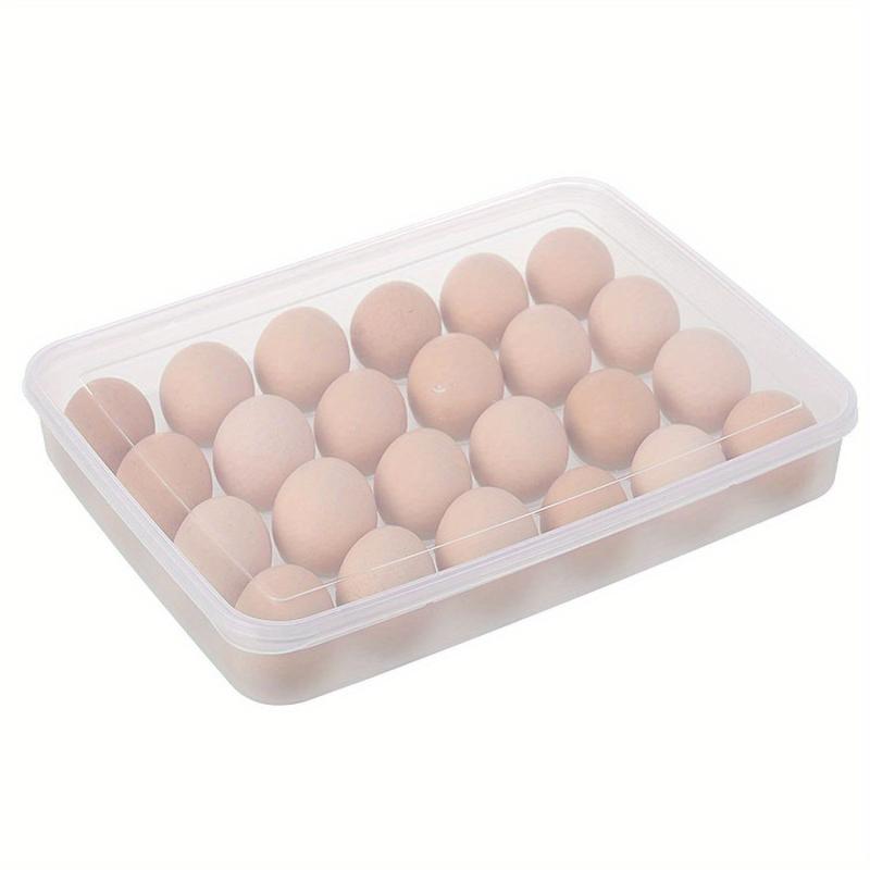 24 Grids Egg Holder With Lid Clear Stackable Plastic Egg Storage Containers