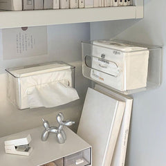 Transparent Tissue Box Paper Dispenser for Kitchen Living Room Desktop