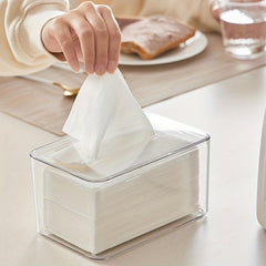Transparent Tissue Box Paper Dispenser for Kitchen Living Room Desktop