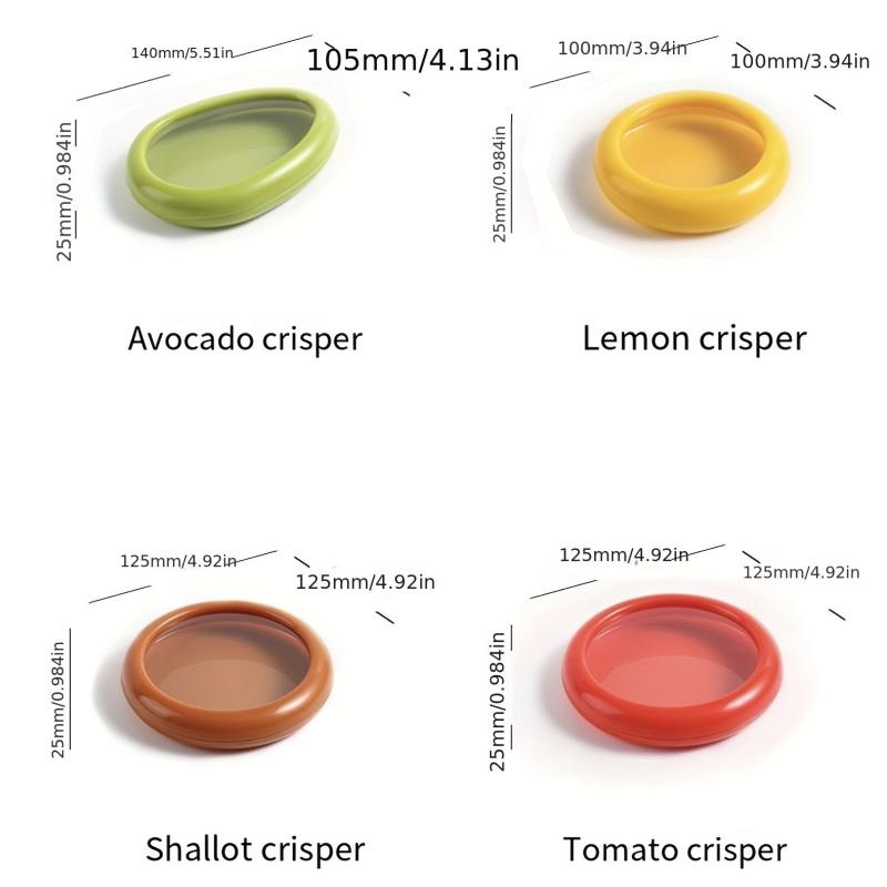 4pcs Transparent Film Fruit Crisper Storage Containers