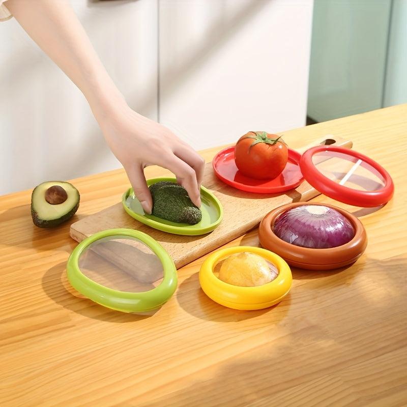 4pcs Transparent Film Fruit Crisper Storage Containers