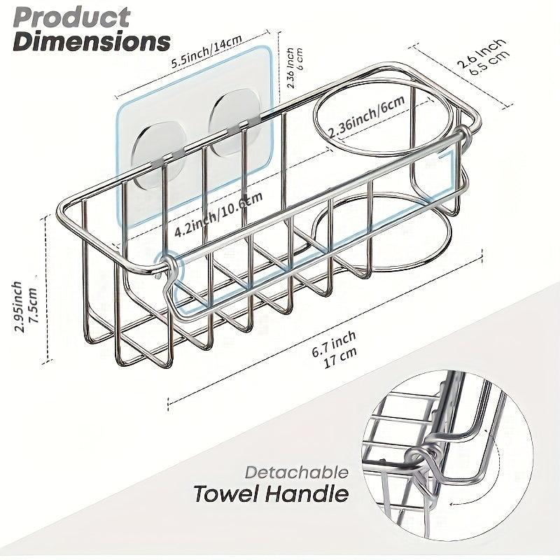 Waterproof 3 in 1 Sink Rack with Adhesive Holder