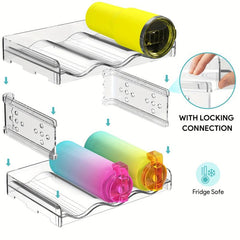 Clear Water Bottle Organizer Double Layer