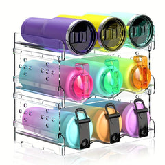 Clear Water Bottle Organizer Double Layer
