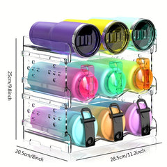 Clear Water Bottle Organizer Double Layer