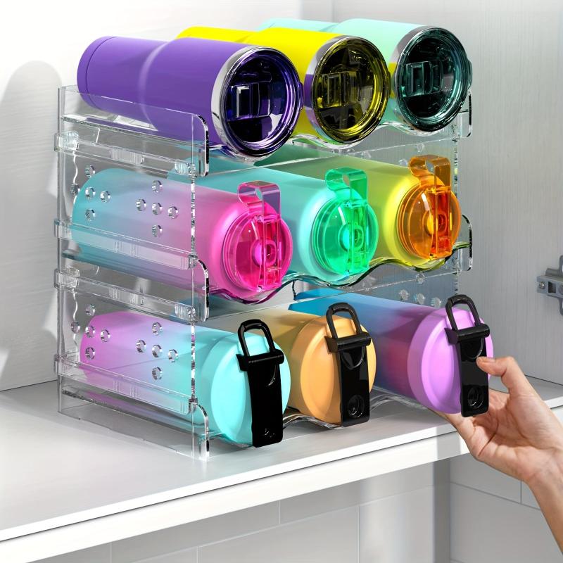 Clear Water Bottle Organizer Double Layer