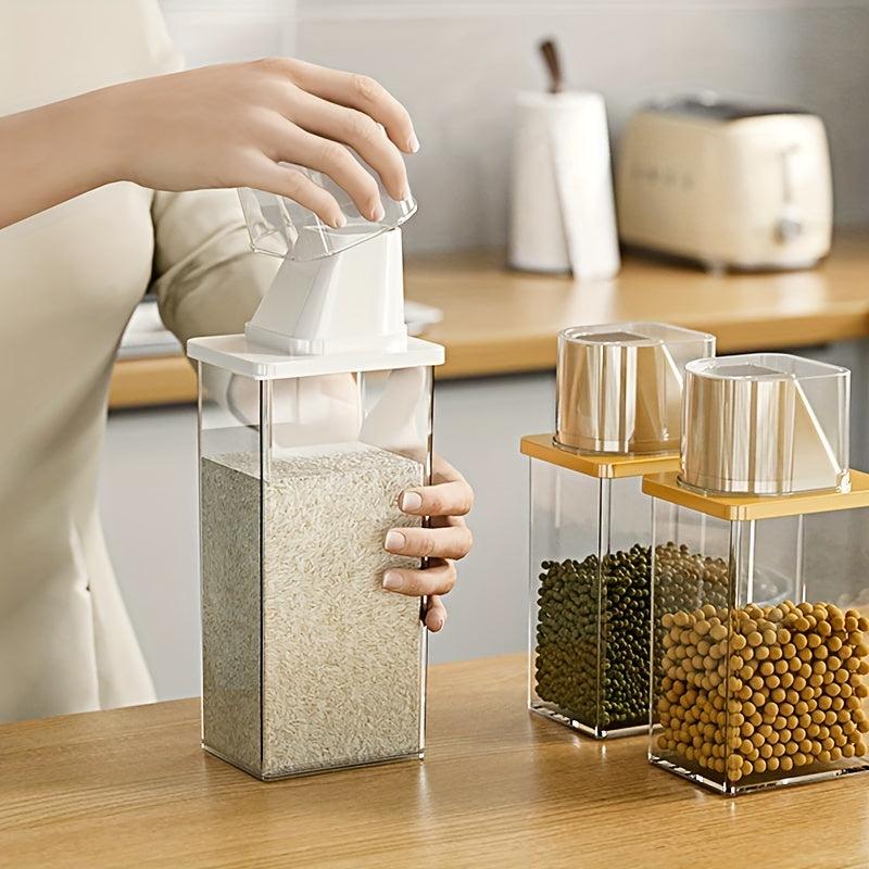 Large Capacity Airtight Rice Dispenser Keeps Food Fresh & Secure