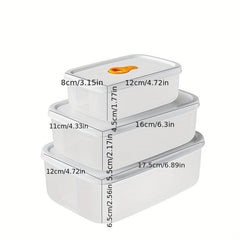 3pcs Plastic Refrigerator Dumplings Box Food Storage Sealed Kitchen Containers