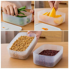 3pcs Plastic Refrigerator Dumplings Box Food Storage Sealed Kitchen Containers