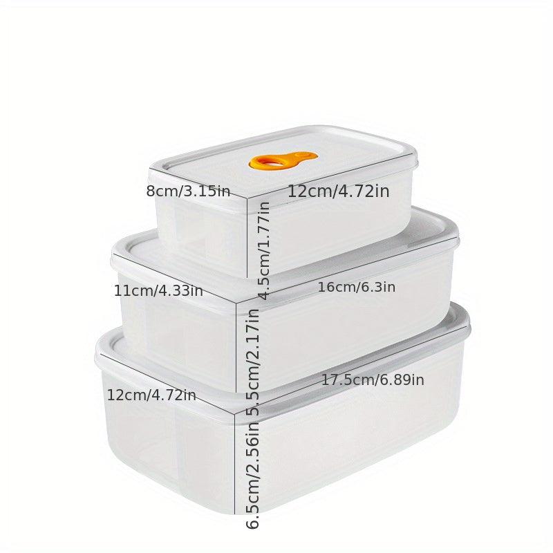 3pcs Plastic Refrigerator Dumplings Box Food Storage Sealed Kitchen Containers