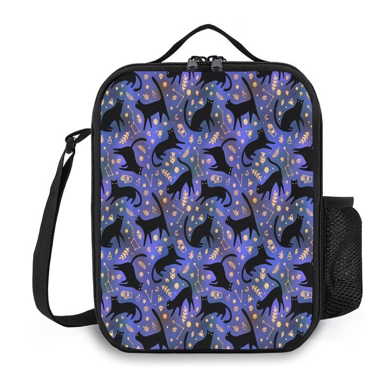 3D Space Cat Lunch Bag Tote Waterproof Insulated Organizer Cooler Bag