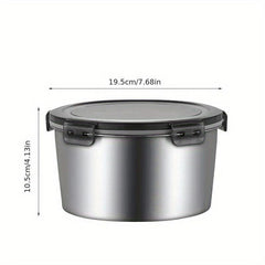 Stainless Steel Fresh Keeping Box Set, Leak Proof with Lid