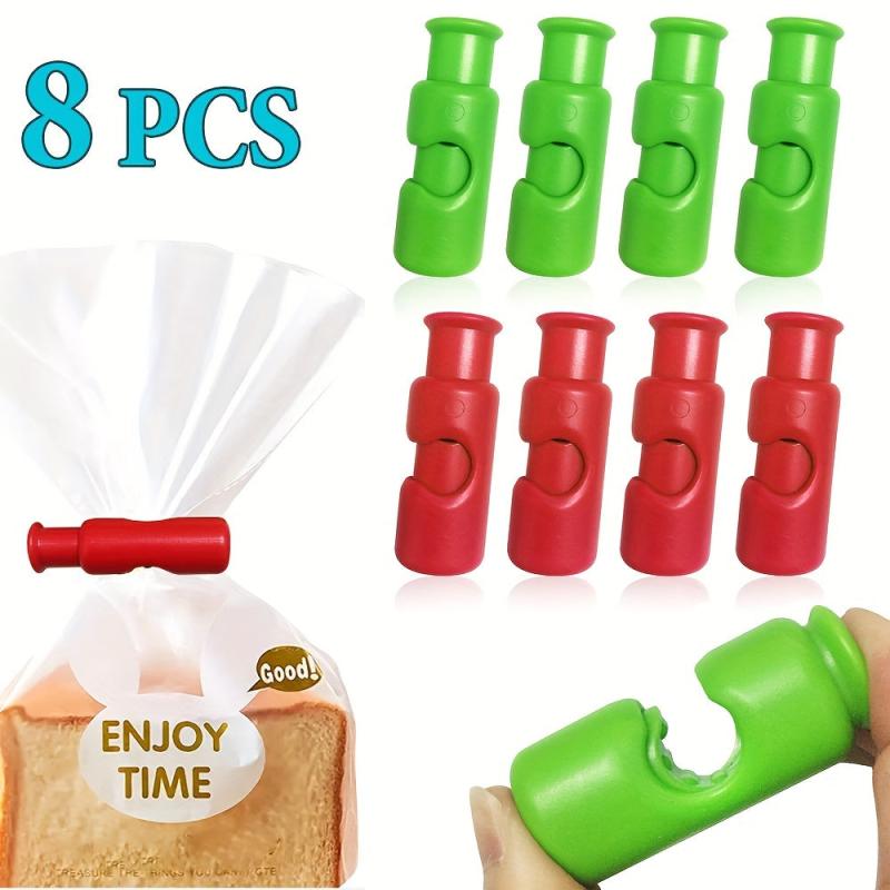 8 PCS Squeeze Lock Bread Bag Clips Food Storage Closure Clips